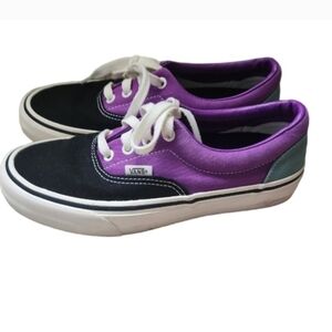 Vans Black and Purple Canvas Shoes